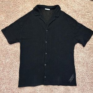 Zara Crochet Black Shirt (Mesh)